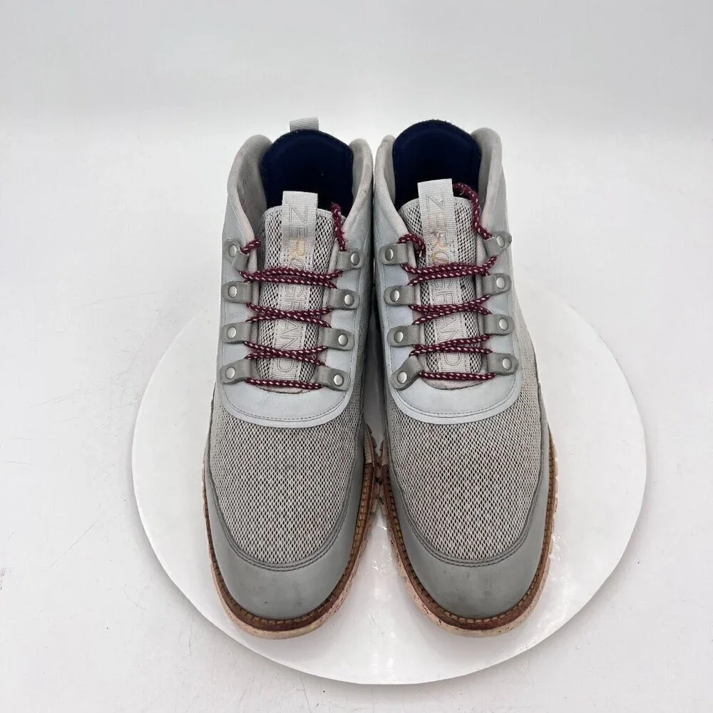 Cole Haan Grand OS Mid Men Size 9.5M Gray Mesh Leather Lace Up Ankle Boot